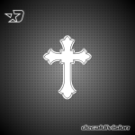 Ornate Cross Sticker